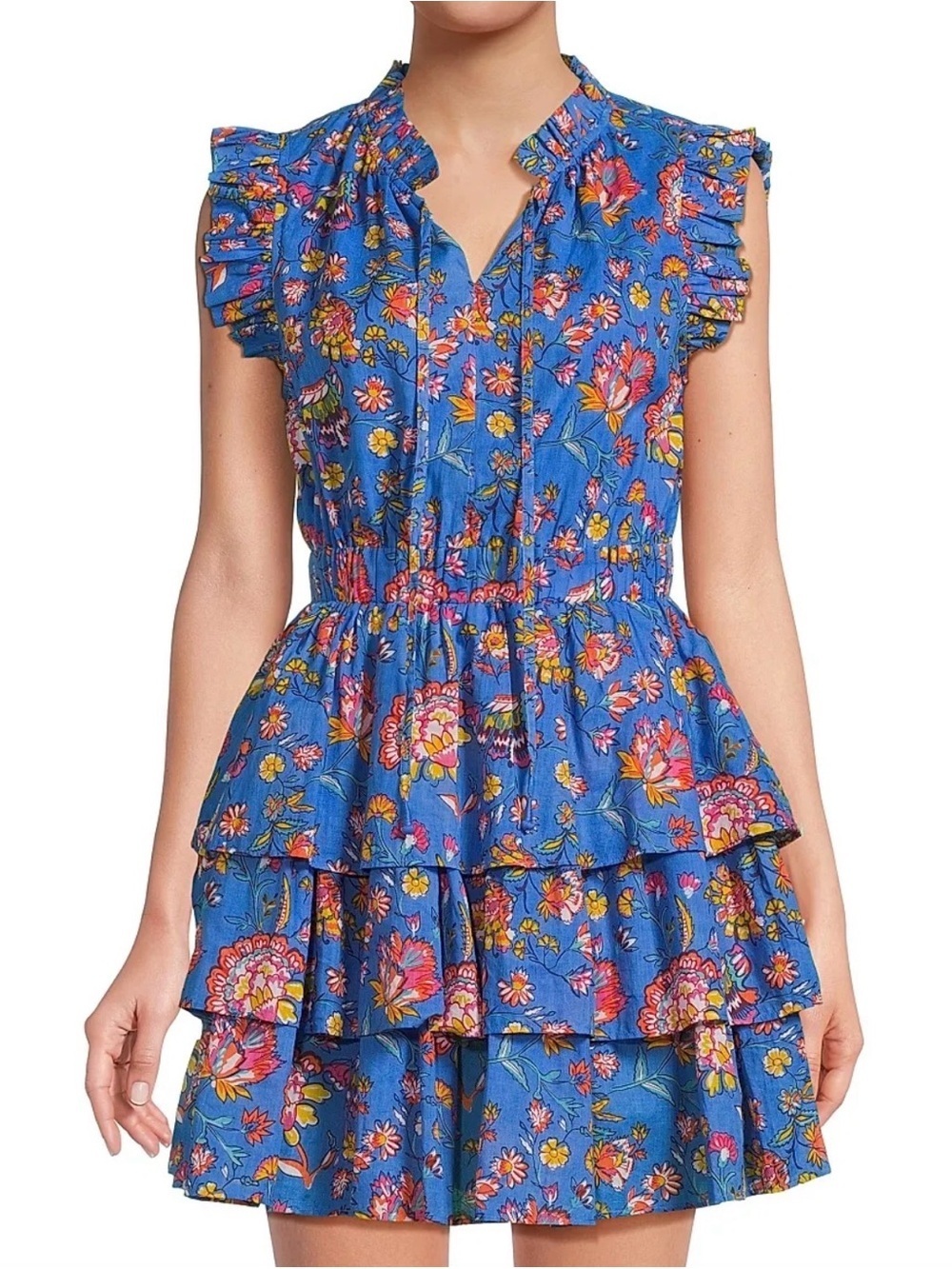 Ro’s Garden Floral Tiered Mini Dress 🌸 NWOT Size Medium